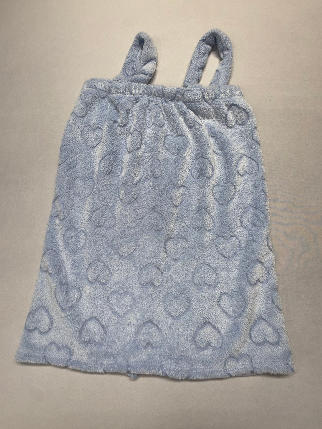 More & More Women's Spa Wrap Towel Gray Heart Plush Bath Wrap One Size Soft Shower Wrap