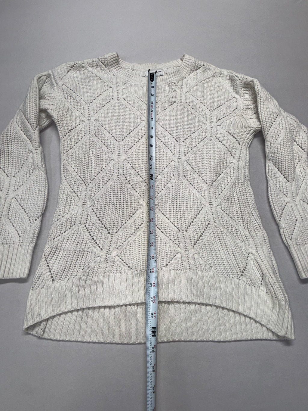 Liz Claiborne Women's Sweater Size Large Cream Knit Long Sleeve pullover