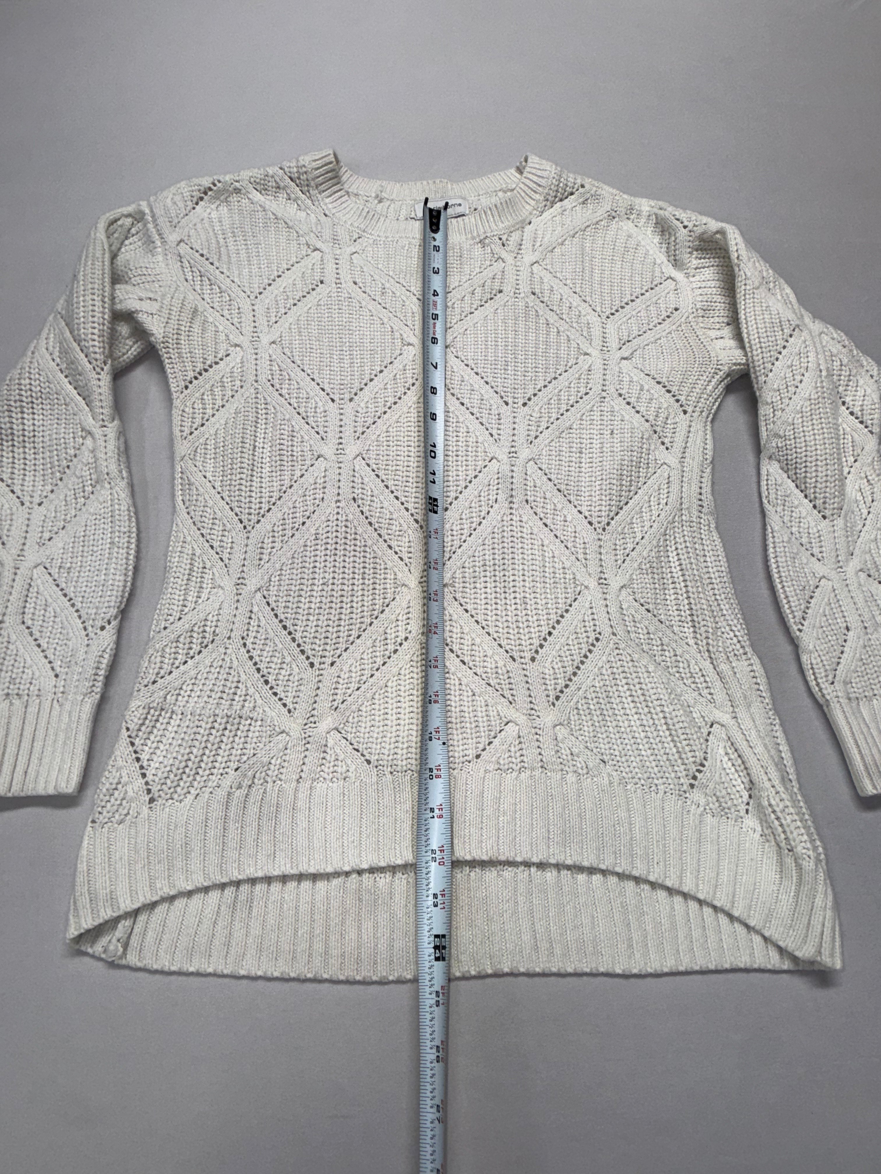 Liz Claiborne Women's Sweater Size Large Cream Knit Long Sleeve pullover