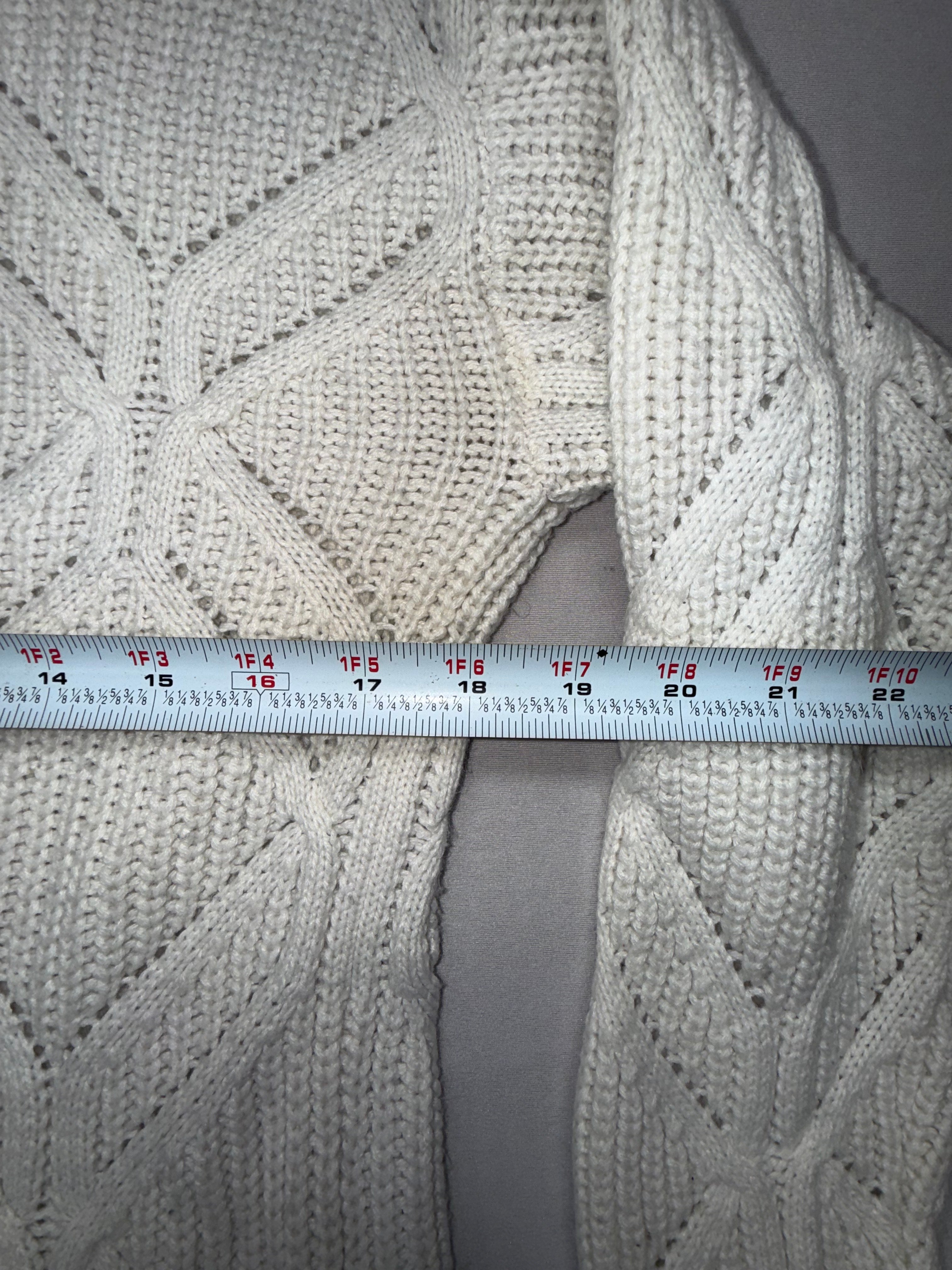 Liz Claiborne Women's Sweater Size Large Cream Knit Long Sleeve pullover