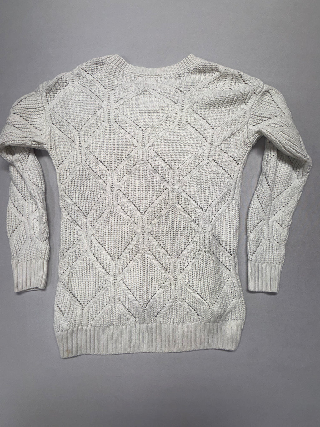 Liz Claiborne Women's Sweater Size Large Cream Knit Long Sleeve pullover