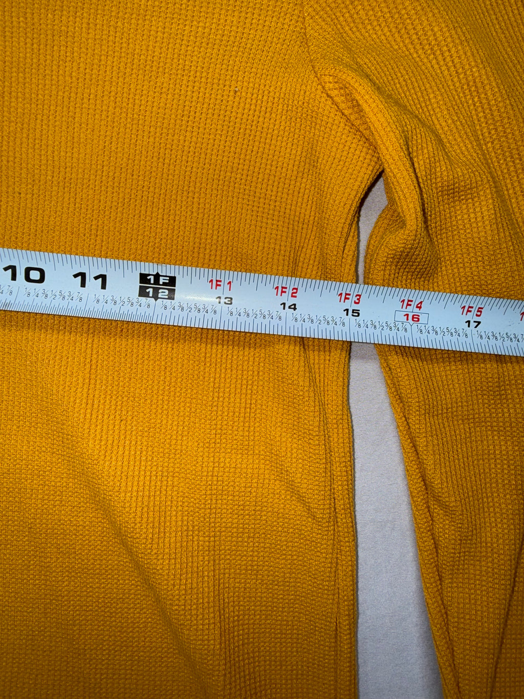 Time and Tru Mustard Yellow Ribbed Henley Top Women's Large Long Sleeve Casual Shirt
