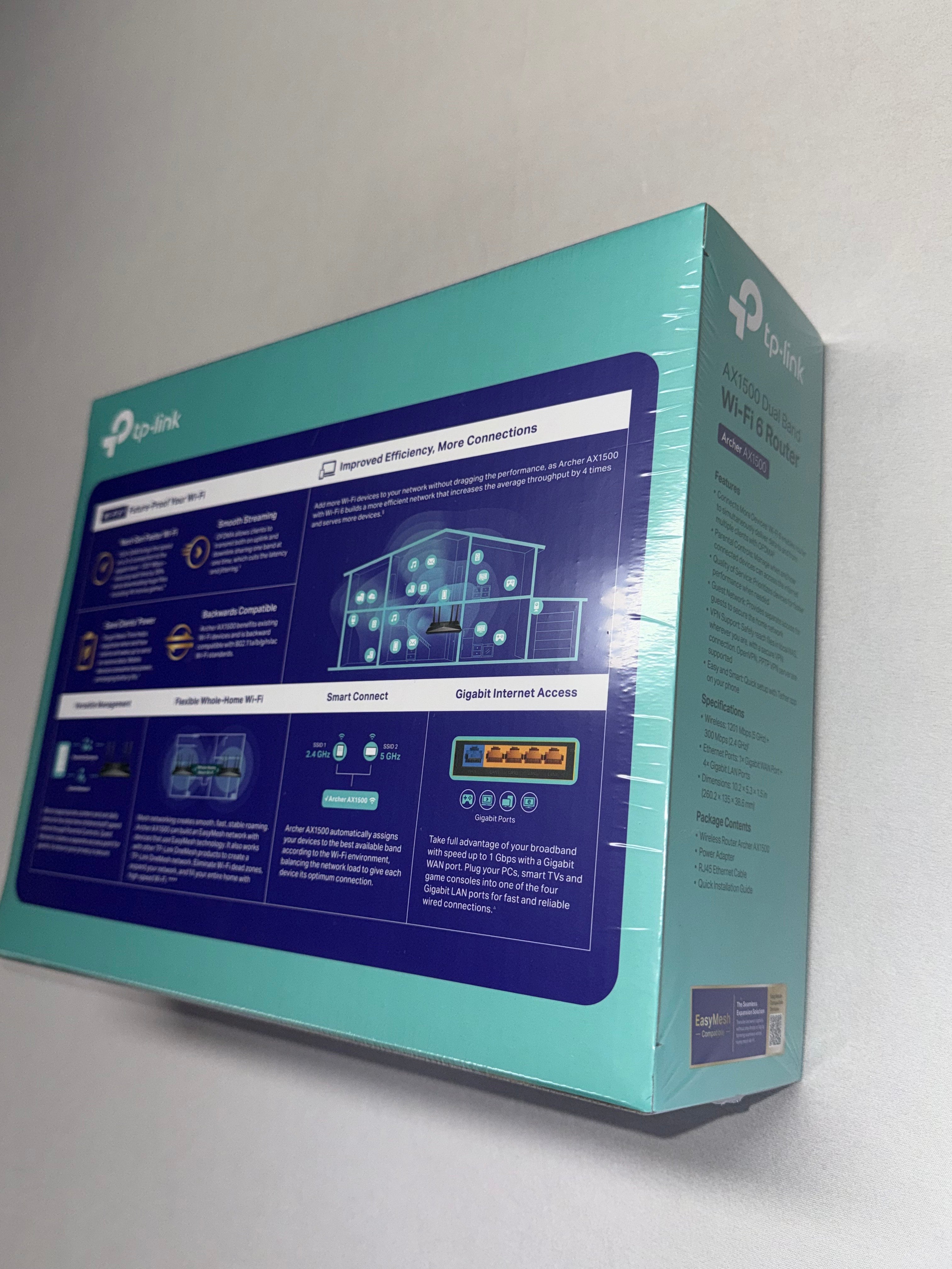 TP-Link Archer AX1500 Wi-Fi 6 Router Dual Band Gigabit Wireless Internet Router NEW Sealed
