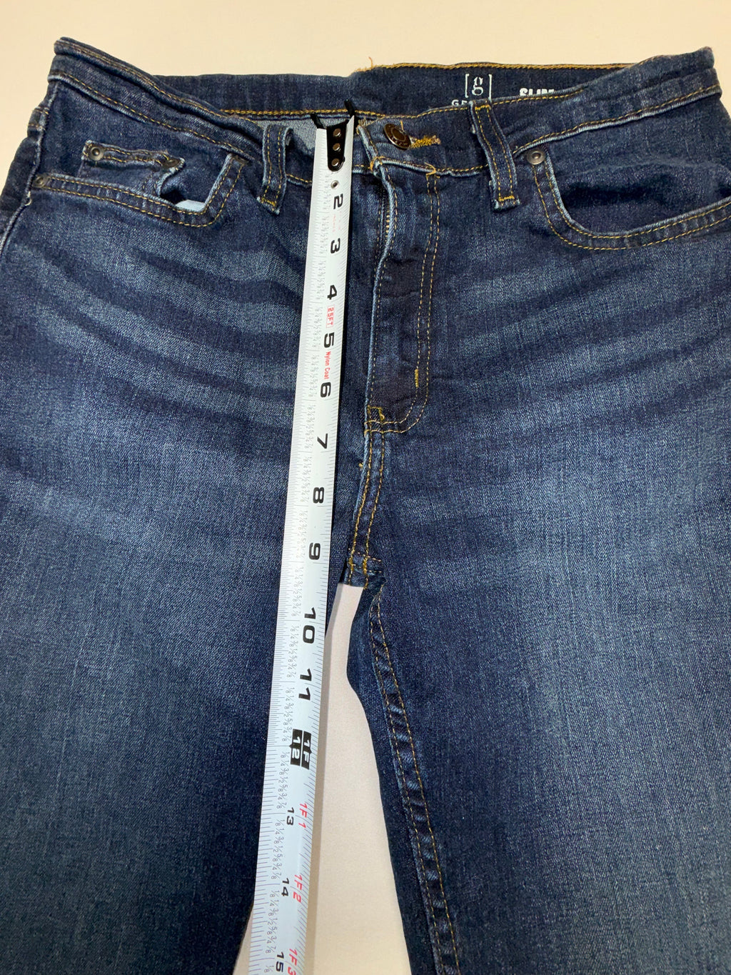 George Slim Fit Jeans Men's 31x30 Dark Wash Straight Leg Denim Pants EUC