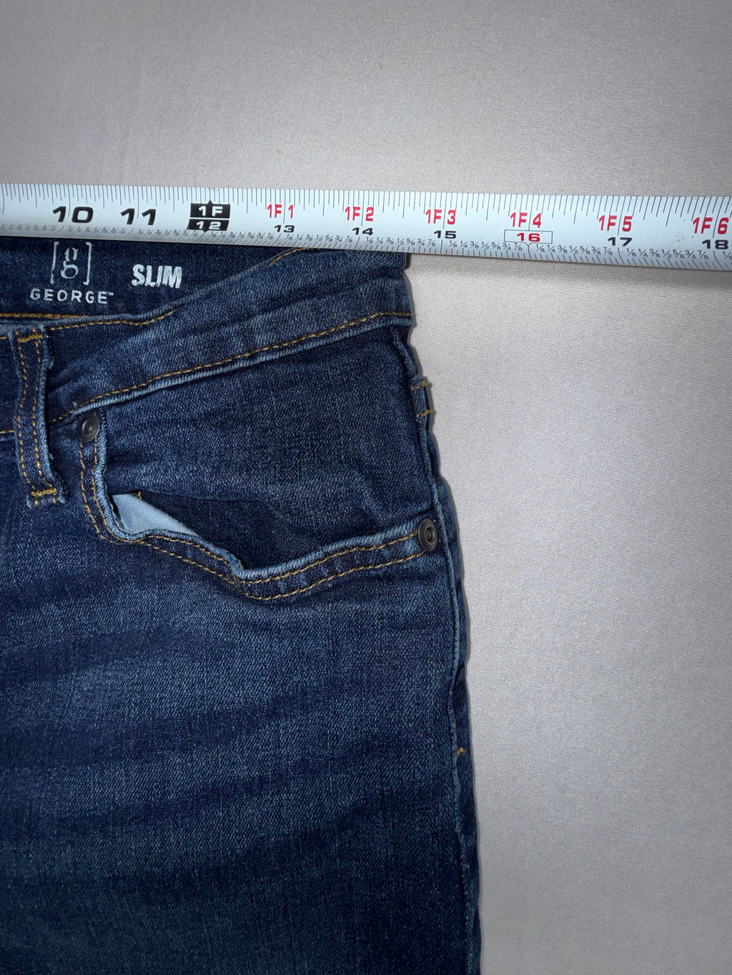 George Slim Fit Jeans Men's 31x30 Dark Wash Straight Leg Denim Pants EUC