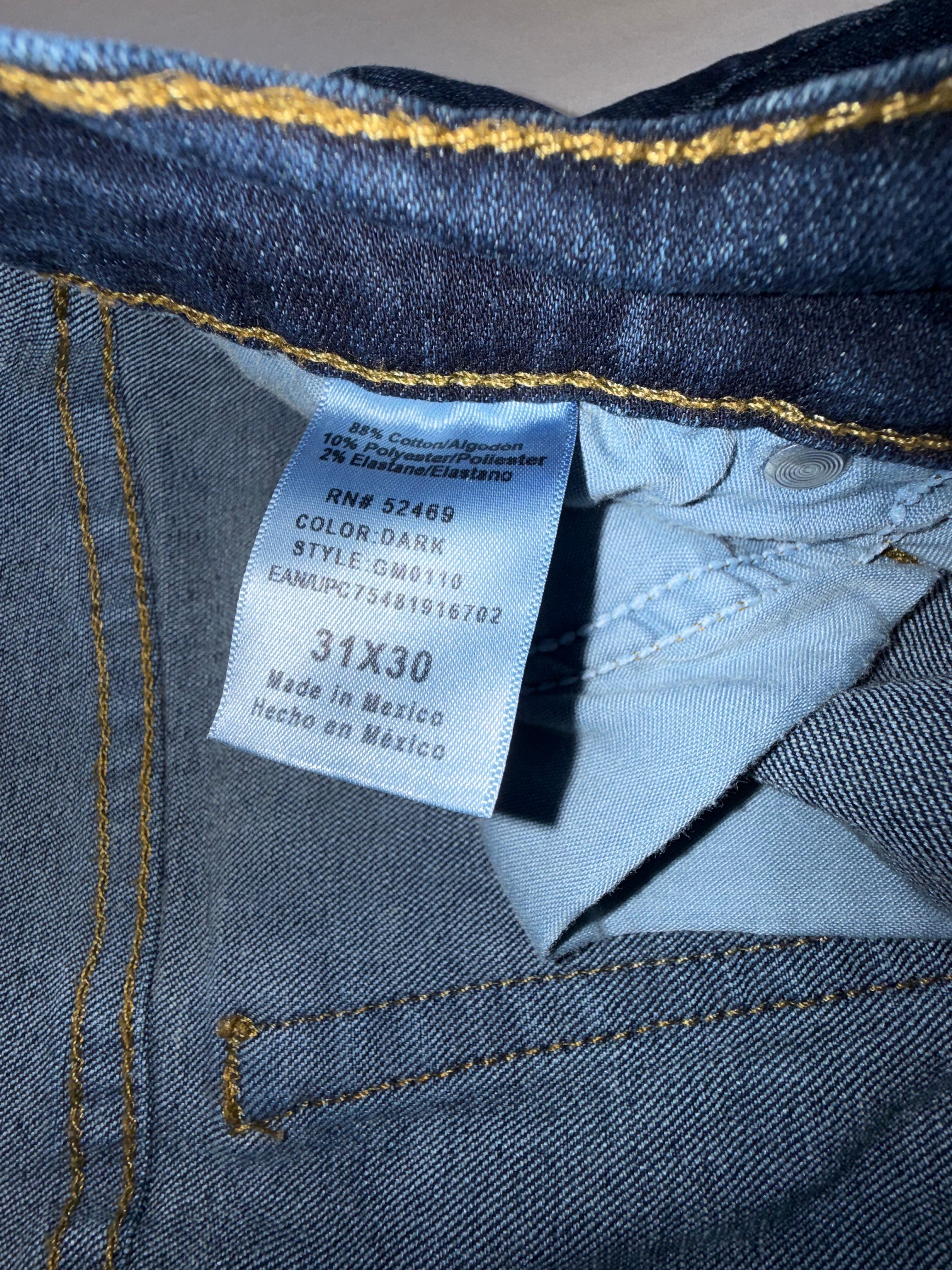 George Slim Fit Jeans Men's 31x30 Dark Wash Straight Leg Denim Pants EUC