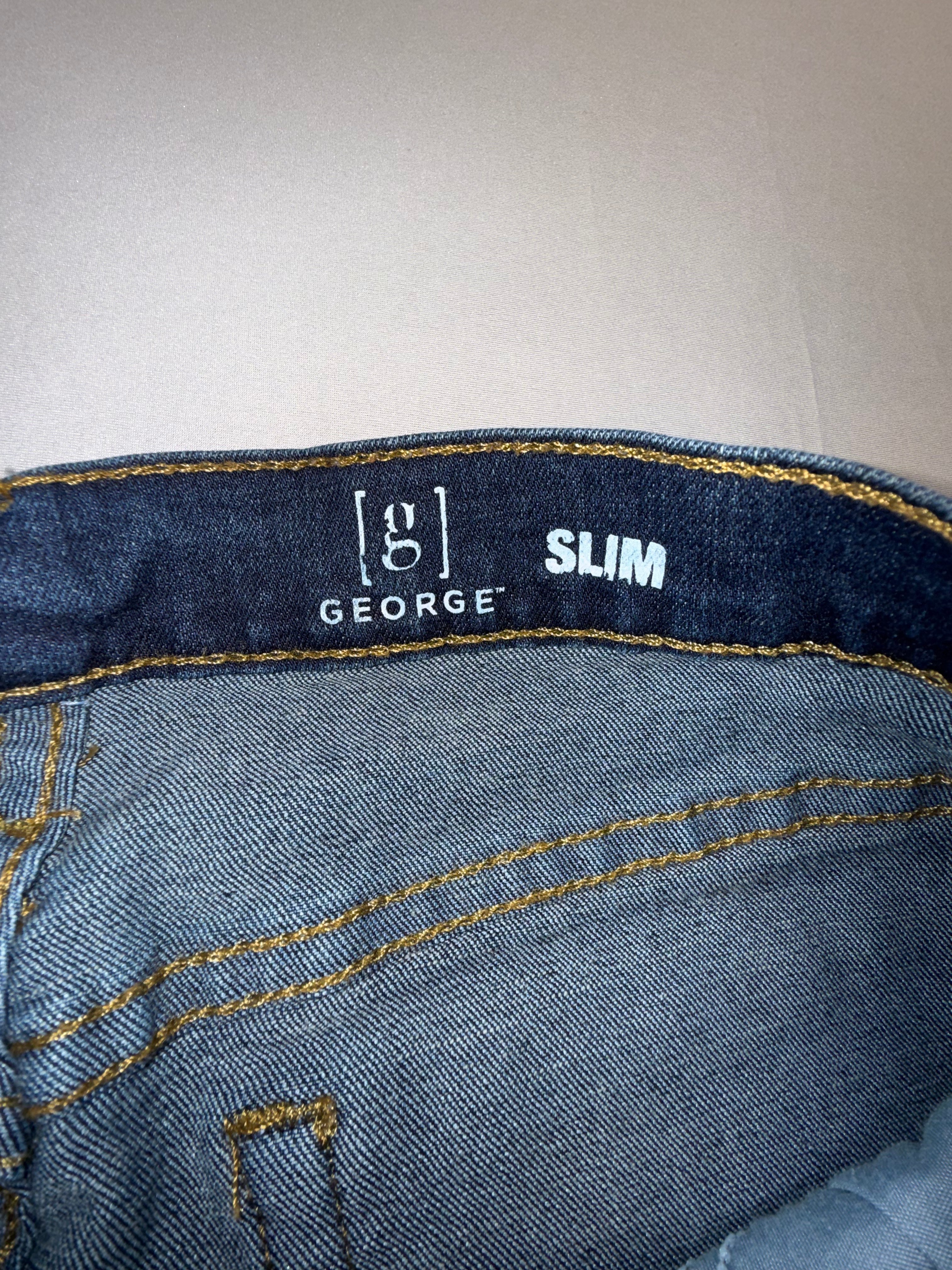 George Slim Fit Jeans Men's 31x30 Dark Wash Straight Leg Denim Pants EUC