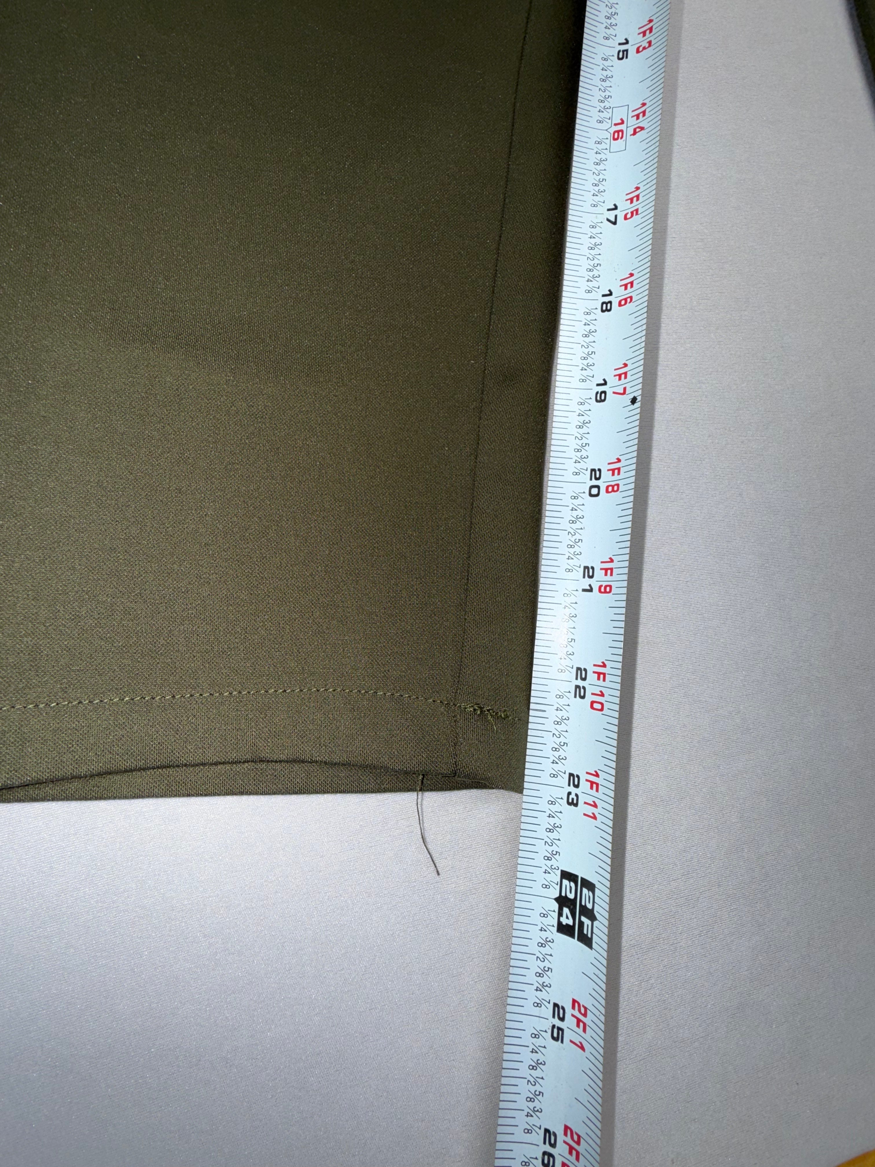 Women's Olive Green Stretch Size Large Stretch Elastic Waist Straight Leg Work Trousers