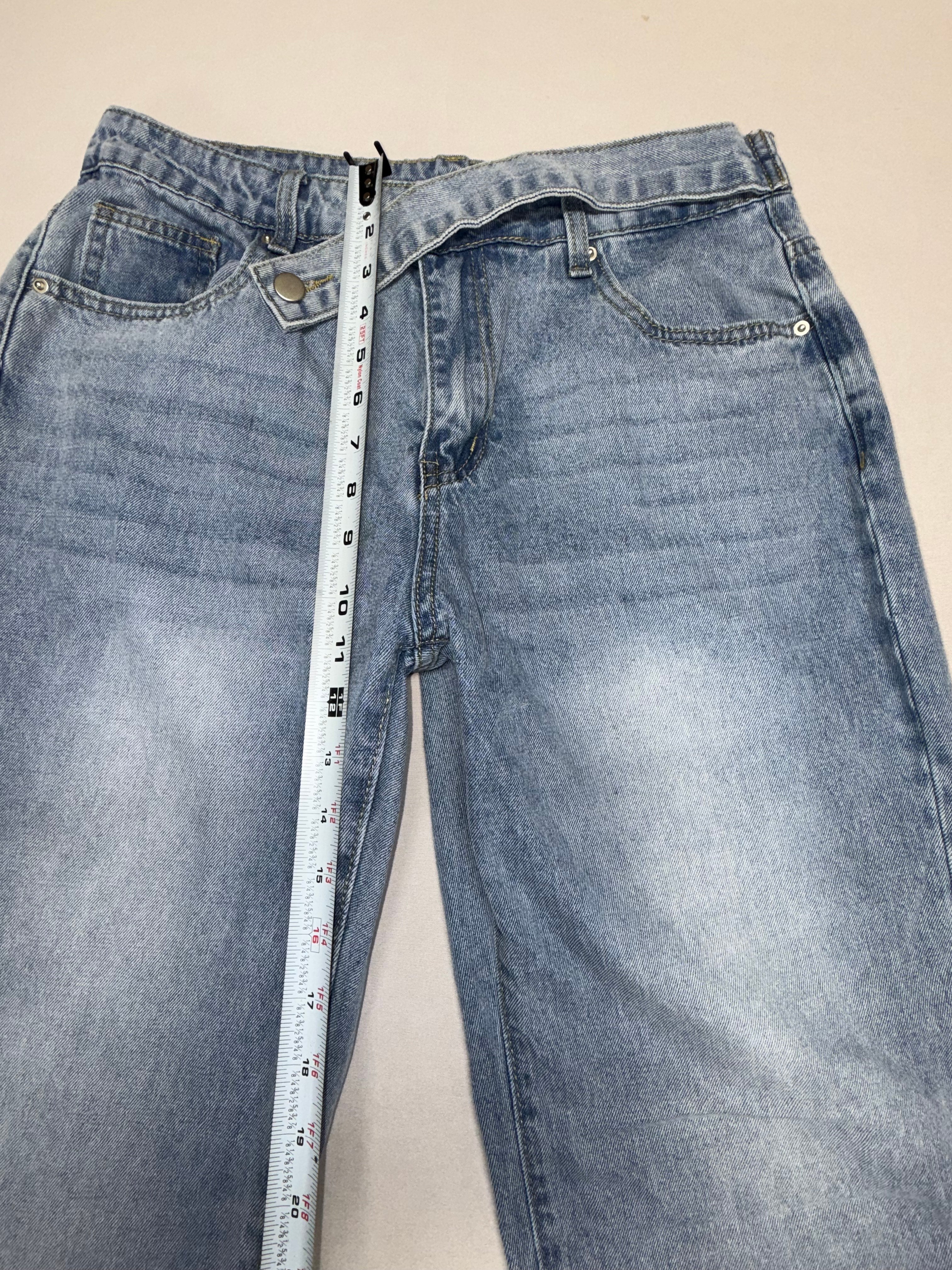 SHEIN Women's Size 30 Blue Denim Jeans Straight Leg High Waist Light Wash Casual Pants