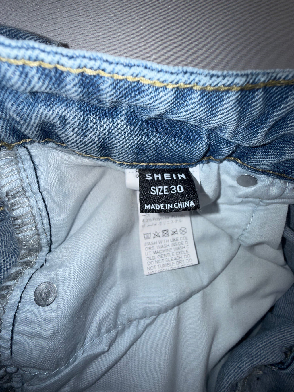 SHEIN Women's Size 30 Blue Denim Jeans Straight Leg High Waist Light Wash Casual Pants