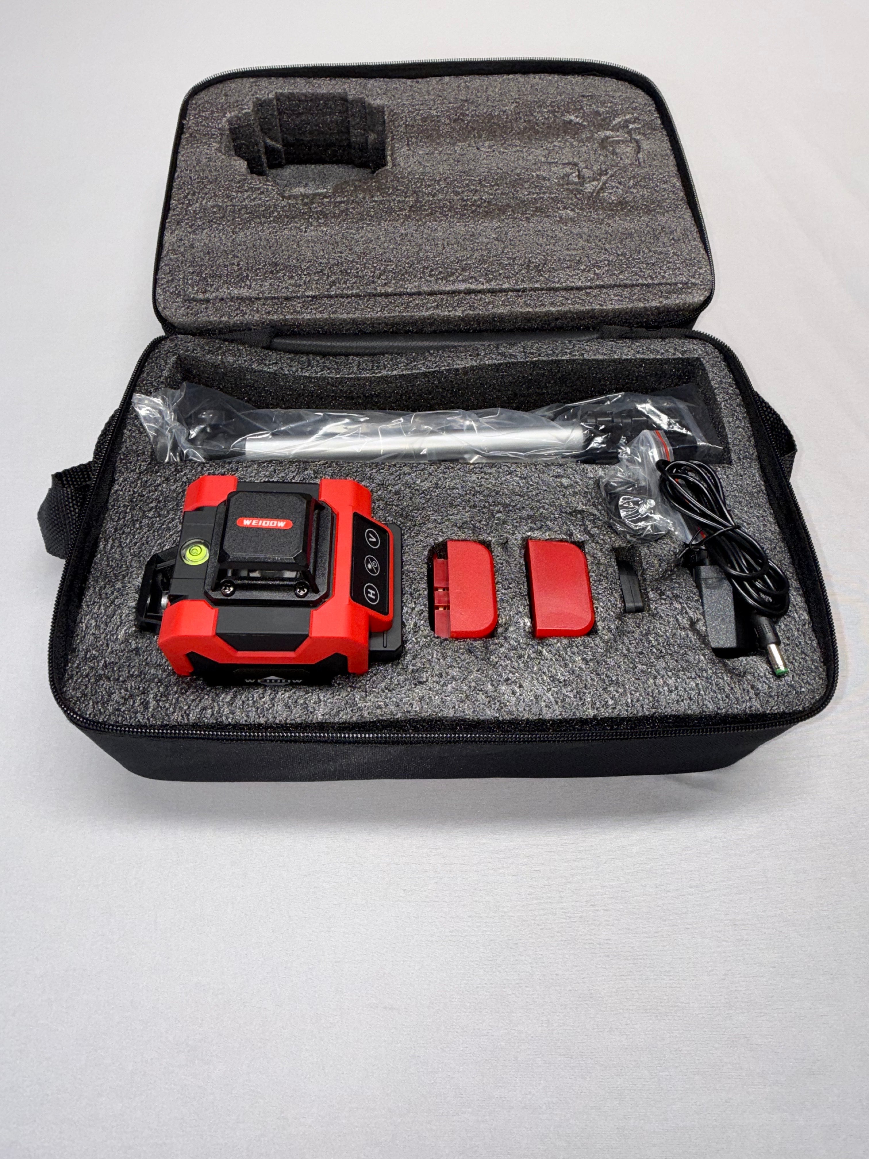 WEIDDOW Self Leveling Laser Level Kit w/ 2 Batteries Tripod Case New