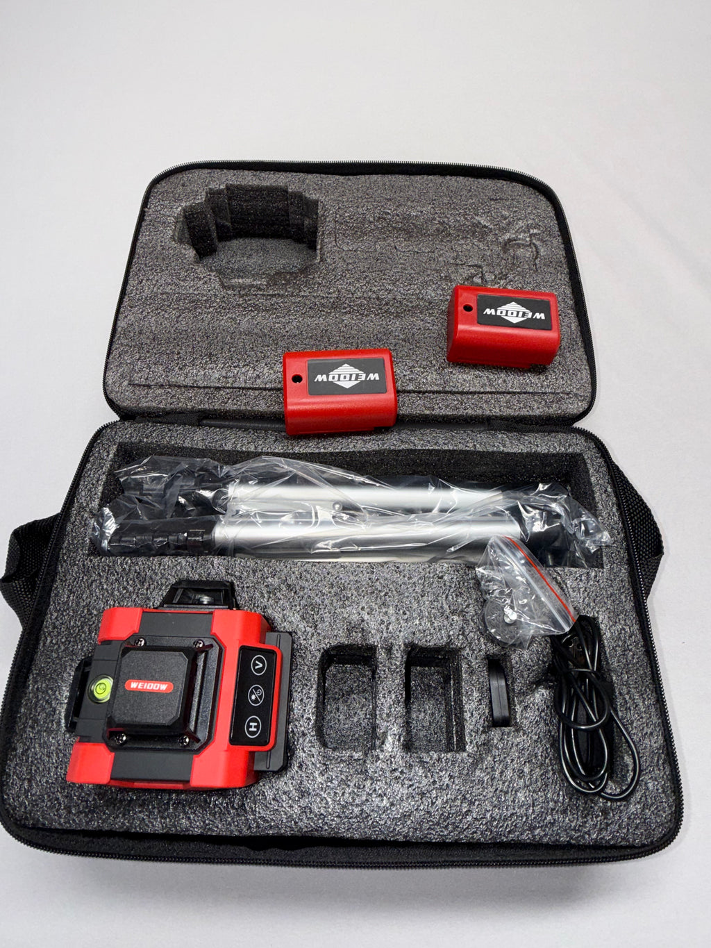 WEIDDOW Self Leveling Laser Level Kit w/ 2 Batteries Tripod Case New